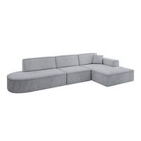 ECKSOFA Ottomane Rechts IREA-L2-v4 - 327x165x77 cm Grau - Titanfarben, Holzwerkstoff/Textil (327/165cm) - ALTDECOR