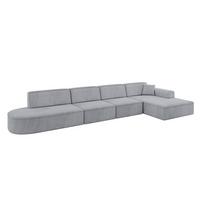 ECKSOFA Ottomane Rechts IREA-L3-v3 - 412x165x77 cm Grau - Titanfarben, Holzwerkstoff/Textil (412/165cm) - ALTDECOR