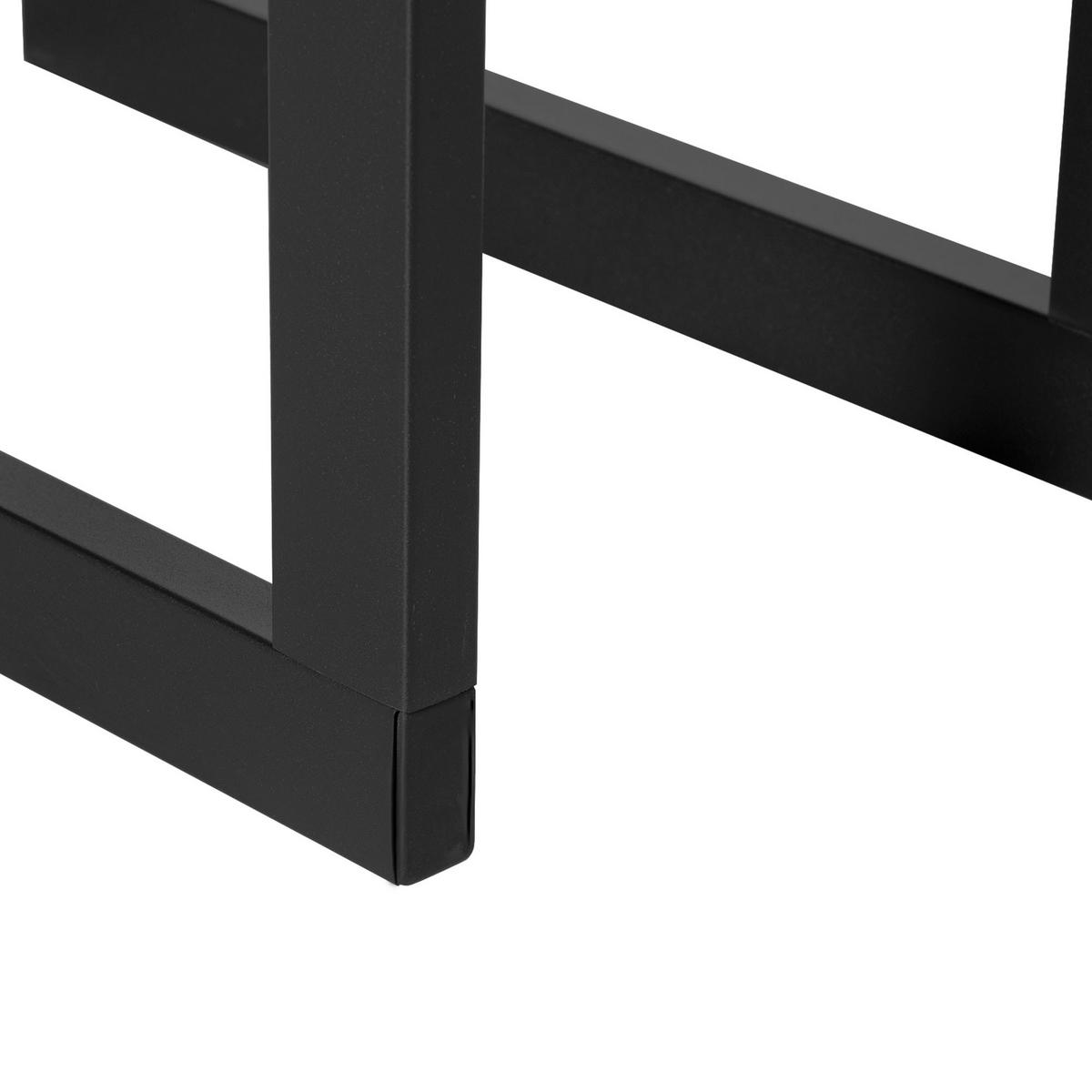 KAMINHOLZREGAL, Stahl, Schwarz, 40L x 25B x 100H cm - Schwarz, Metall (25/100/40cm) - HOMCOM