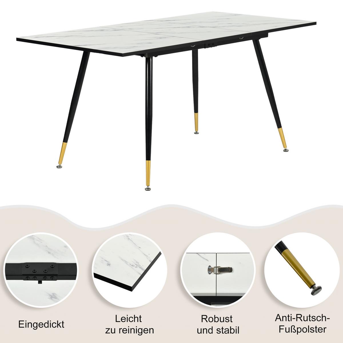 ESSZIMMER SET mit Ausziehbarem Tisch und Drehstühlen - Modernes Design - Schwarz/Braun, Holzwerkstoff/Metall (80/75/160cm) - Urban Meuble