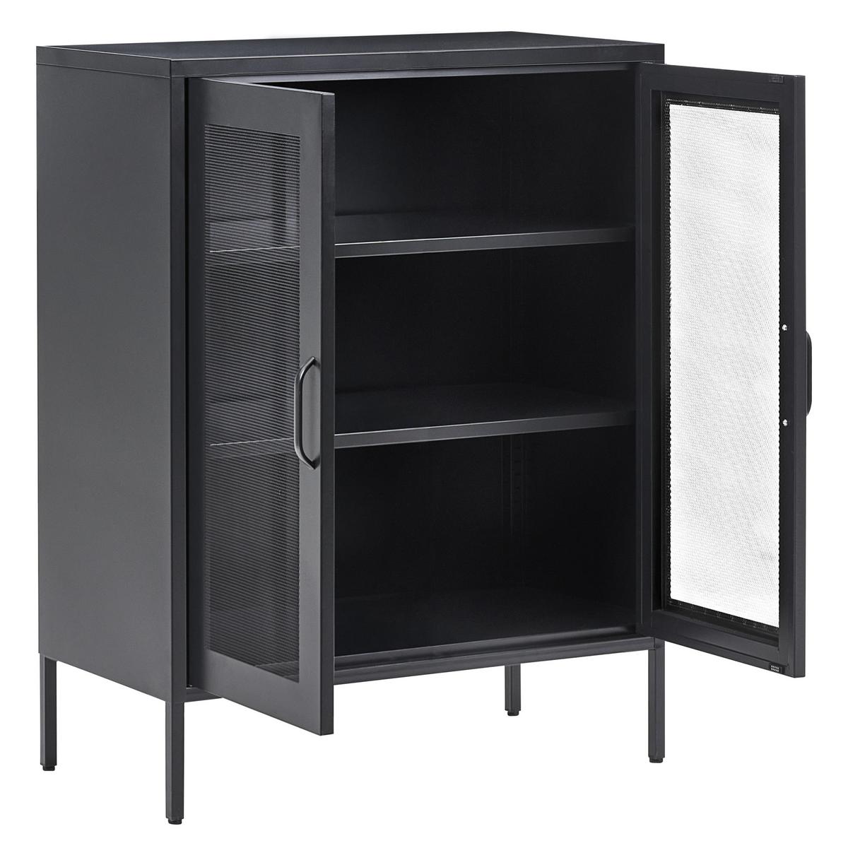 SCHRANK Metall Schwarz Wakatipu - Schwarz, Metall (80/102/40cm) - Beliani