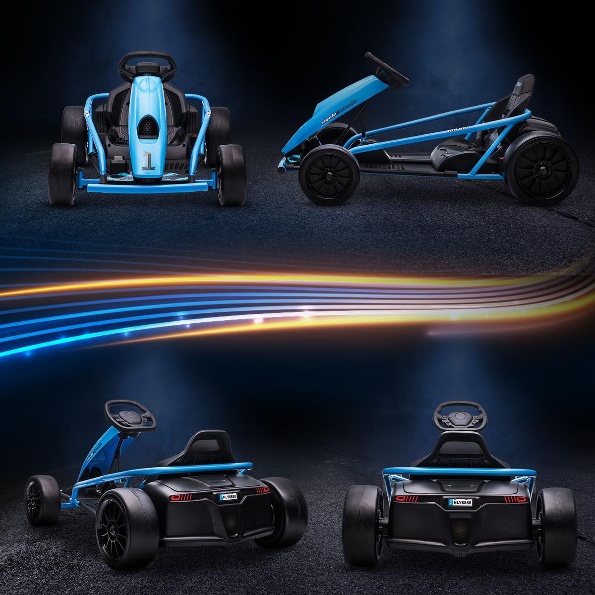 KINDER Elektro Gokart - Blau, Metall (115/77/54cm) - HOMCOM