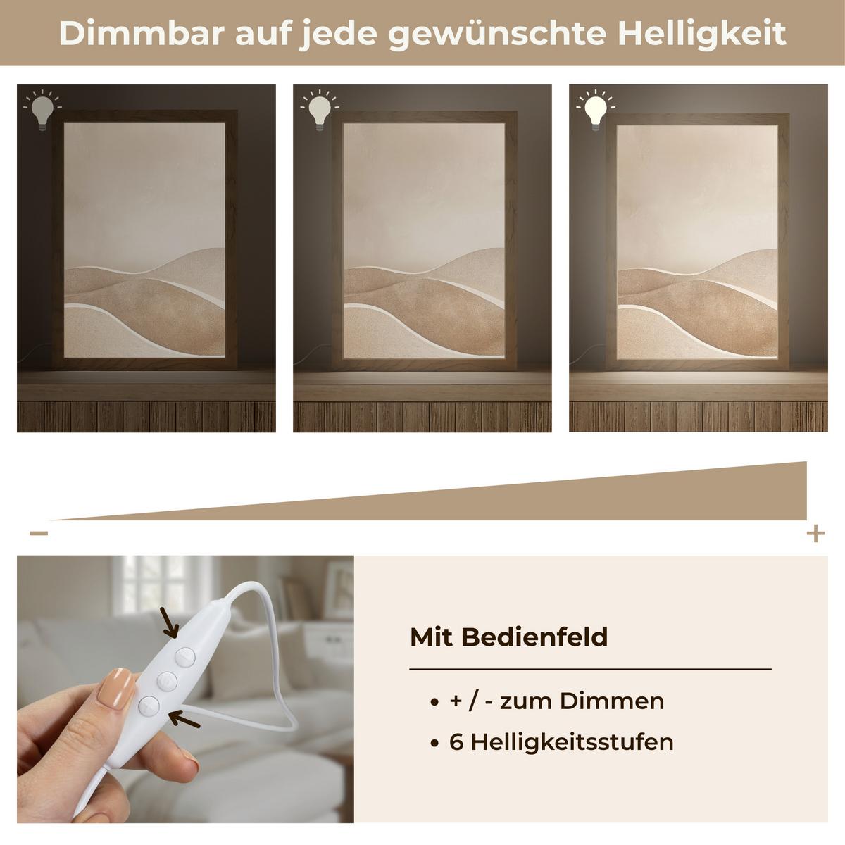 TISCHLEUCHTE Beige - Natur - Abstrakt - Modern 20x30 cm - Champagner, Holzwerkstoff (8/20/30cm) - OnlyWow