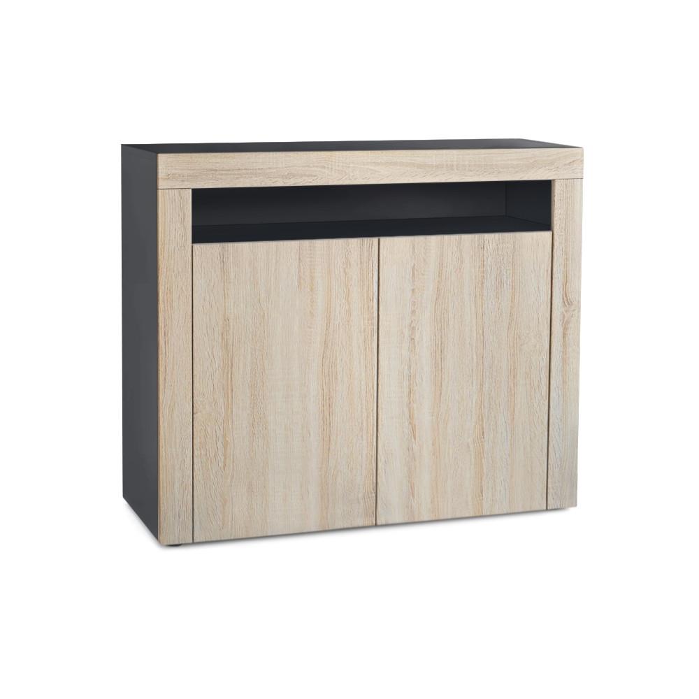 KOMMODE Valencia Eiche sägerau / Eiche sägerau - Ecru, Holzwerkstoff (108/92/40cm) - Vladon