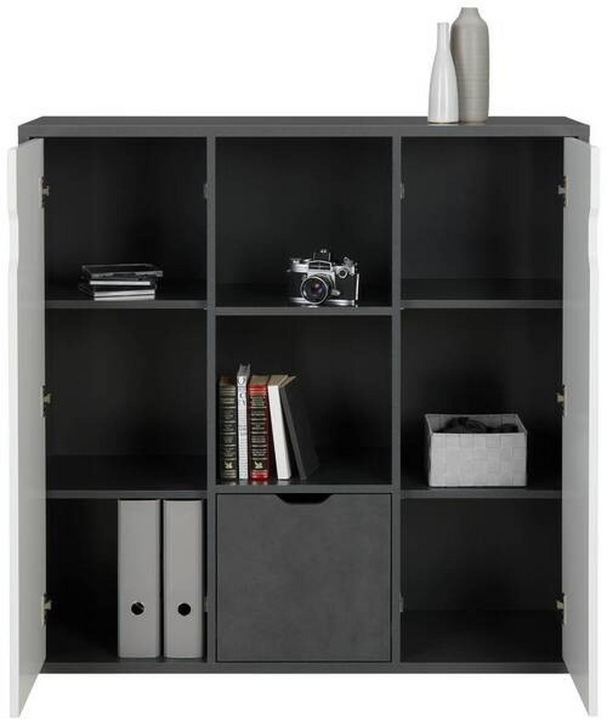 Regalkombination in Matera dunkel/Weiß HG - Modern, Holzwerkstoff/Kunststoff (110/110/37cm) - Mömax