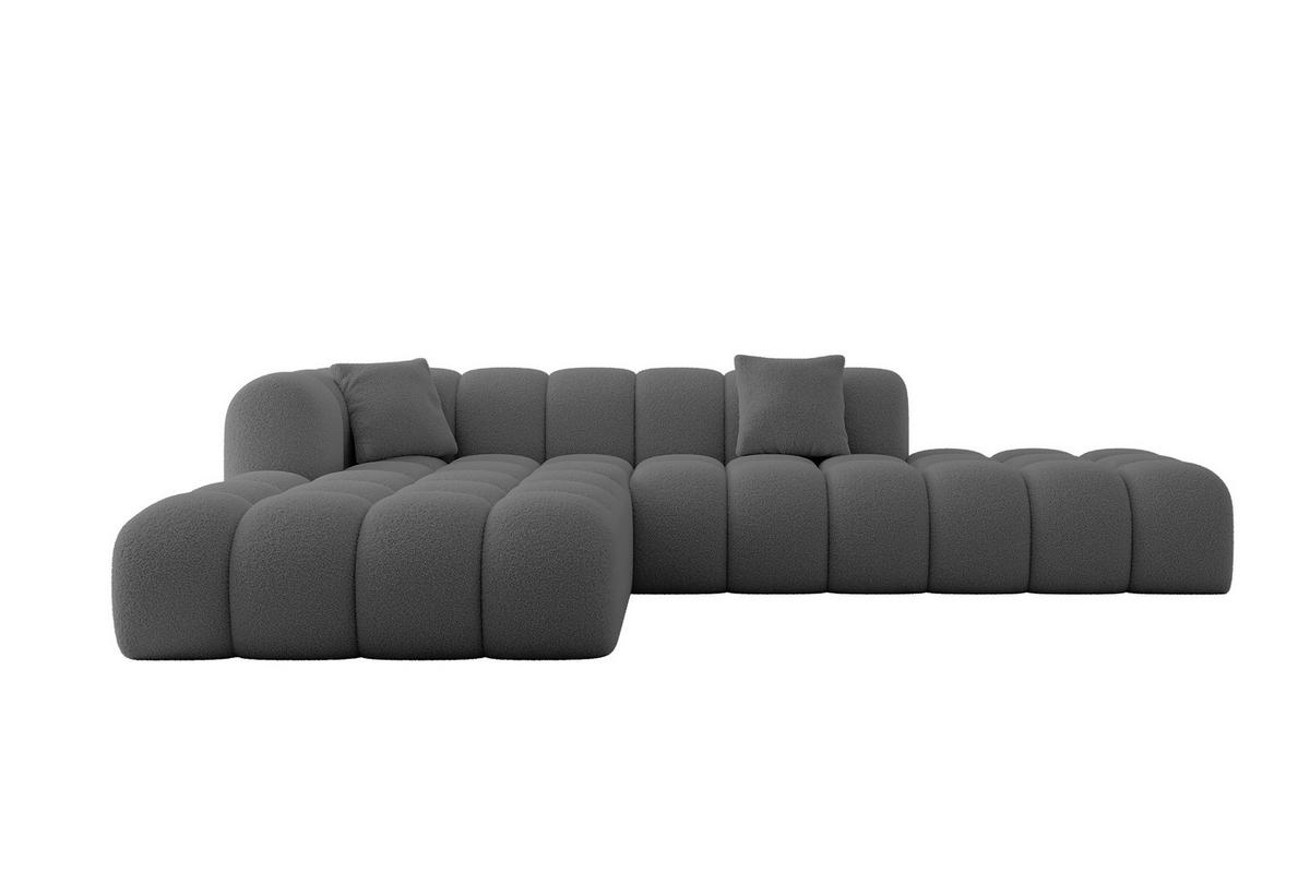 ECKSOFA Ottomane Links OLEA-L2 - 289x176x71 cm Grau - Platinfarben/Schwarz, Holzwerkstoff/Kunststoff (190/309cm) - ALTDECOR