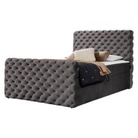 BOXBETT Chesterfield Lux - H3 - Braun, Holz (160/200cm) - MIRJAN24