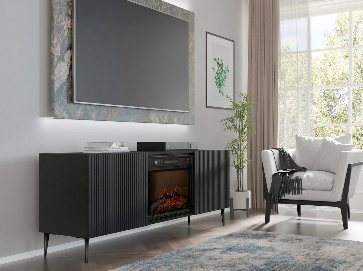 KOMMODE Schwarz 170/63/42 - Schwarz, Holzwerkstoff (170/63/42cm) - RAUMHIRSCH FURNITURE