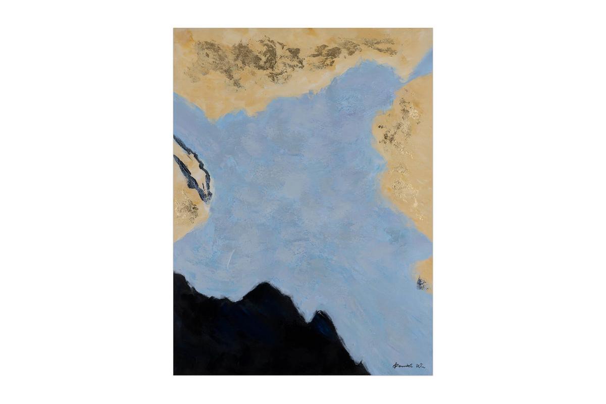 ACRYLBILD HANDGEMALT 75/100 cm - Blau, Holz/Textil (75/100cm) - KUNSTLOFT