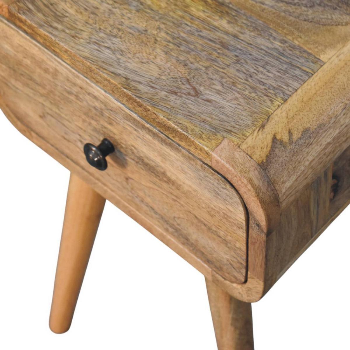 NACHTKASTEN Avora Mini Eichenoptik, 1 Schublade, Beige - Beige/Messingfarben, Holz/Metall (30/49/30cm) - Artisan Furniture