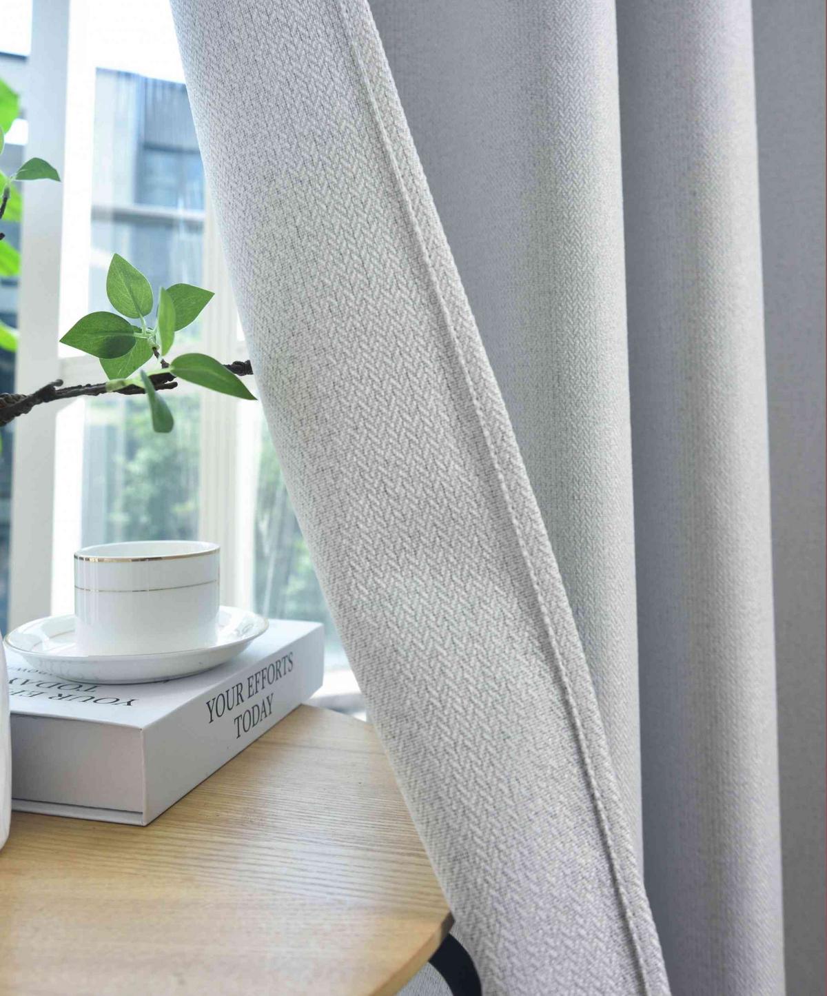 VORHANG MÜNCHEN DARK HxB 225x145 cm Stein - Hellgrau, Textil (145/225/225cm) - Gardinenbox