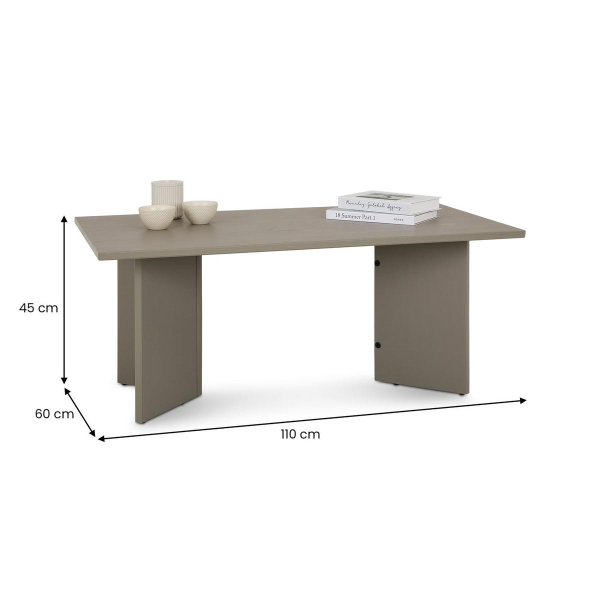 COUCHTISCH MESA grau - Grau, Holz (60/110/45cm) - IDIMEX