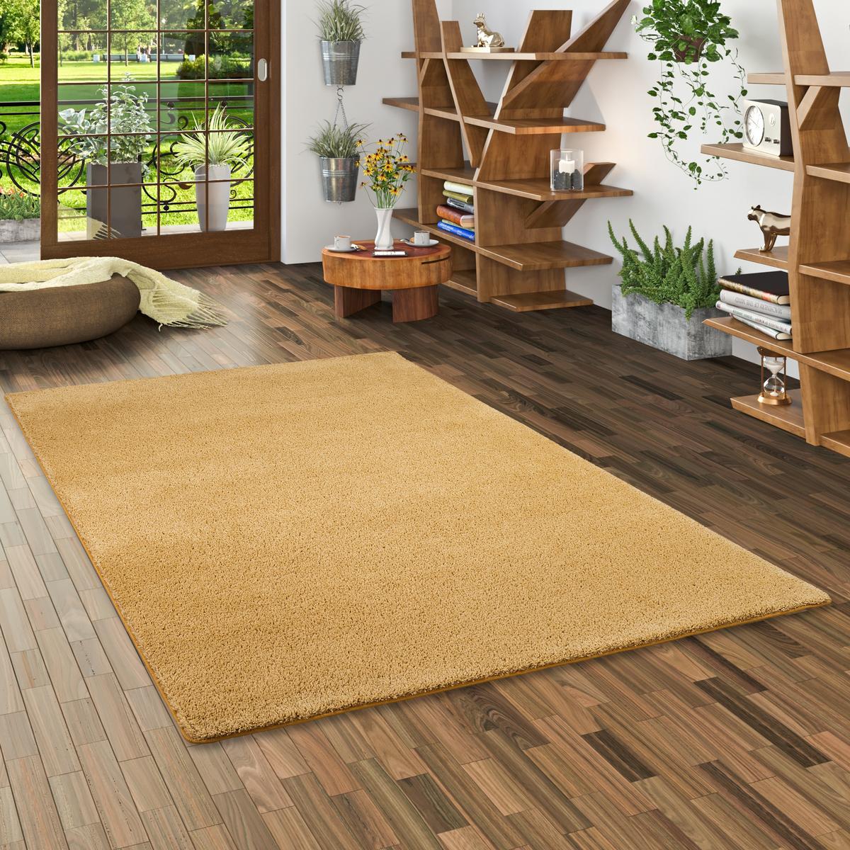HOCHFLOR SHAGGY TEPPICH PALACE - Currygelb, Textil (80/160cm) - Snapstyle