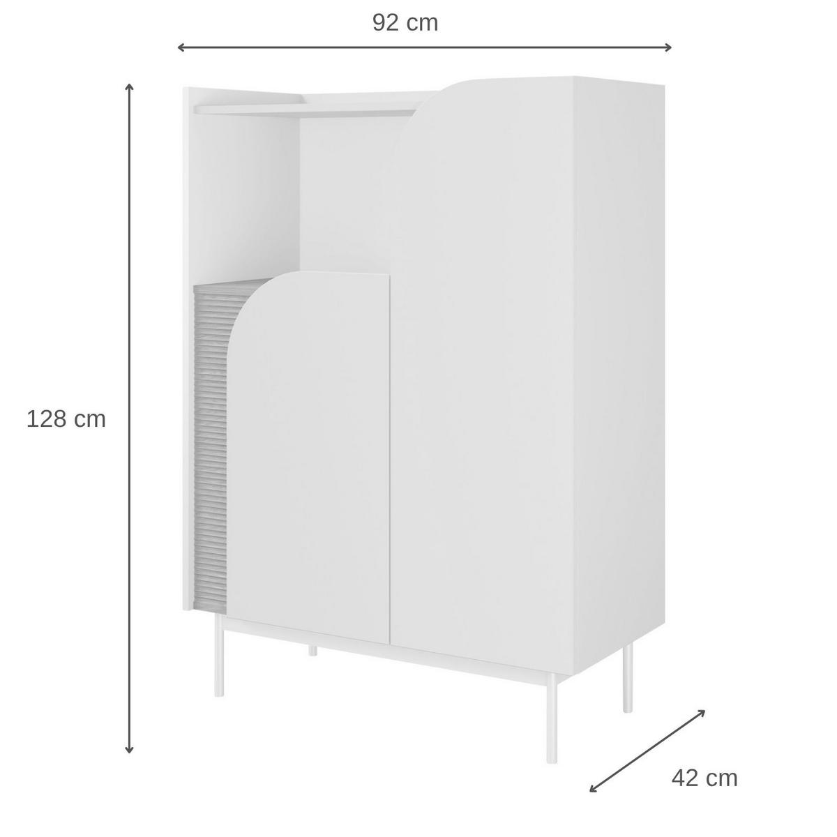 BÜCHERREGAL Camel mit 2 Türen und geriffeltem Detail, 90 cm, Frühlingseiche + Macadamia - Eichefarben/Beige, Holzwerkstoff/Metall (92/128/42cm) - Beautysofa