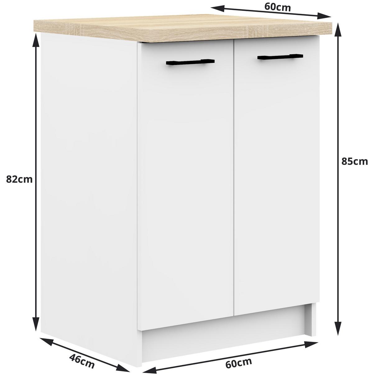 UNTERSCHRANK Weiß 85/60/46 - Weiß, Holzwerkstoff (60/85/46cm) - RAUMHIRSCH FURNITURE