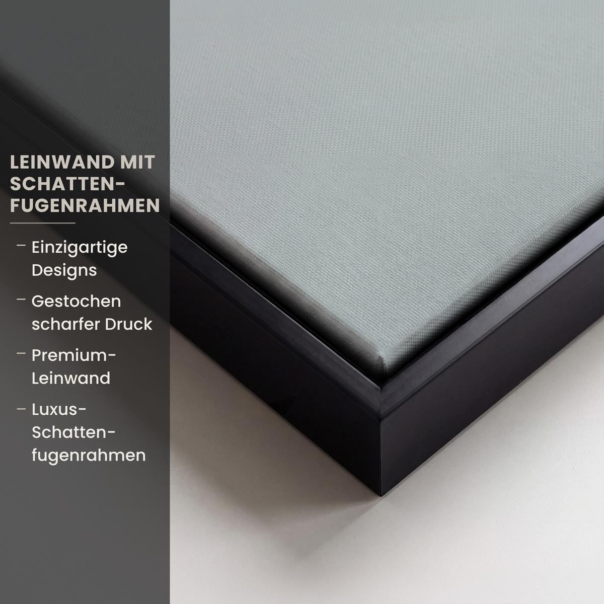 LEINWAND Bilder mit Rahmen - Auto - Rot - Geschenke - Winter - Schnee - Weihnachten - 90x140 - Rot, Textil (90/140cm) - MuchoWow