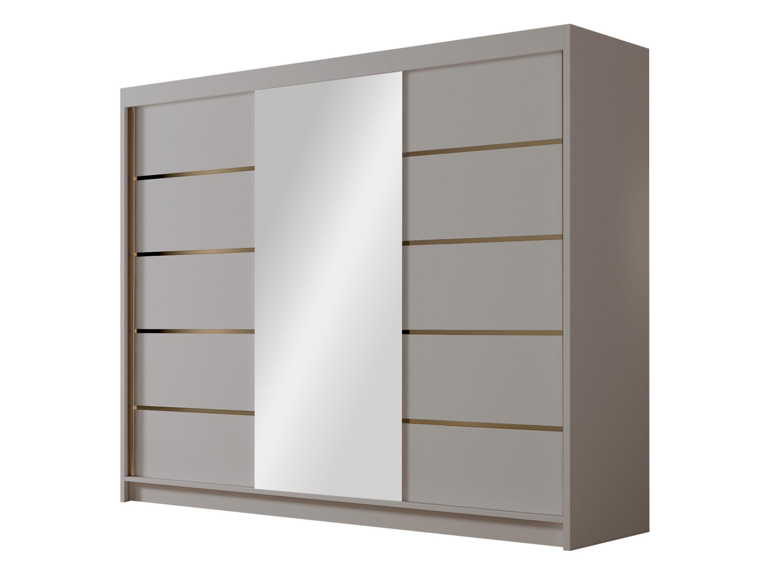 SCHIEBETÜRENSCHRANK Amber VI - Goldfarben/Naturfarben, Holzwerkstoff/Metall (250/215/58cm) - MIRJAN24