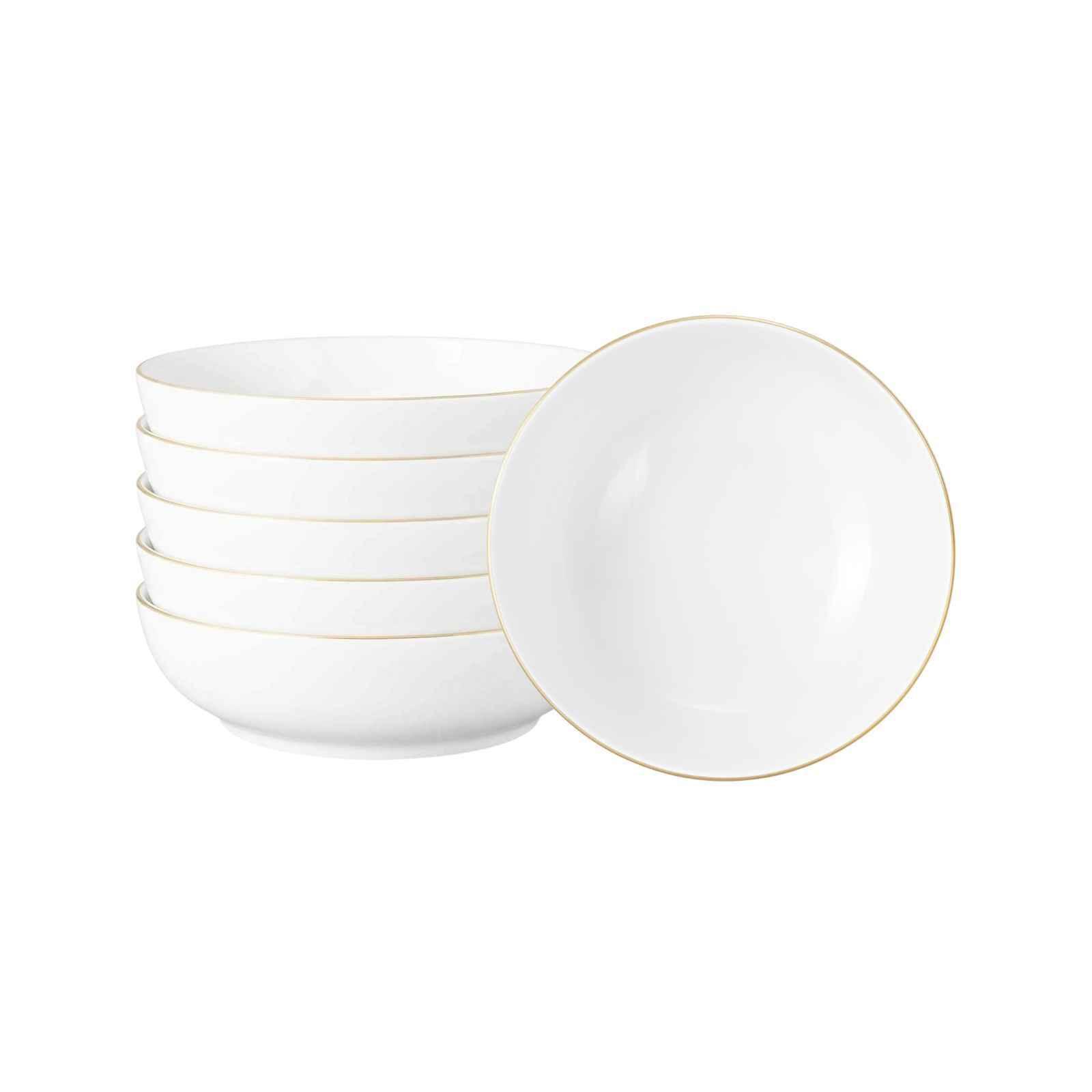 FOODBOWLS Liberty Goldrand weiß-gold ø 25 cm 6er Set - Goldfarben/Weiß, Keramik (25.4cm) - Seltmann Weiden