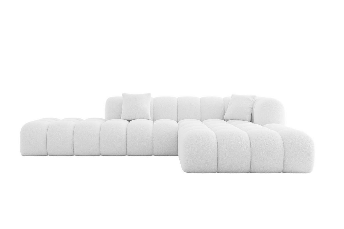 ECKSOFA Ottomane Rechts OLEA-L2 - 289x176x71 cm Weiß - Schwarz/Weiß, Holzwerkstoff/Kunststoff (289/176cm) - ALTDECOR