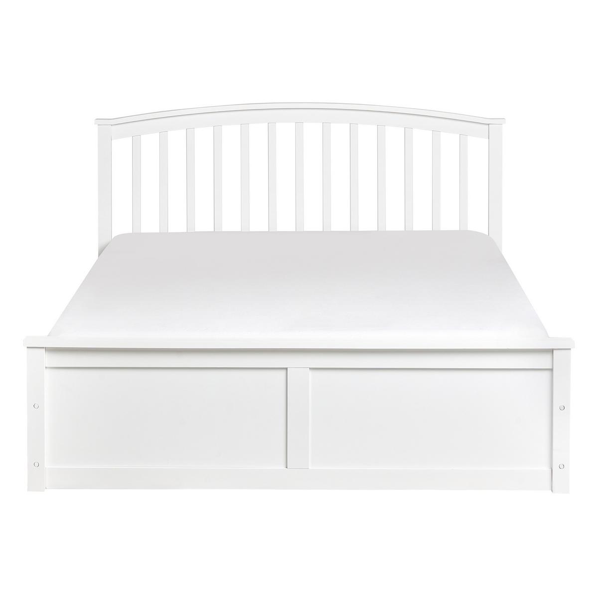 BETT mit Stauraum 140/200 cm Kiefernholz Weiß Clarbec - Weiß, Holz (140/200cm) - Beliani
