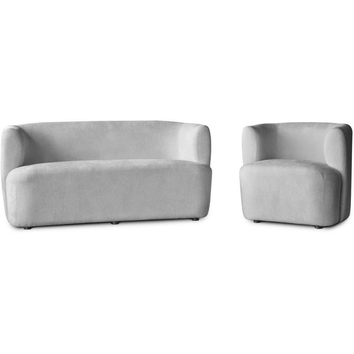 2-SITZER SOFA Nori hellgrau velour - Hellgrau/Schwarz, Kunststoff/Textil (150/68/72cm) - Beautysofa
