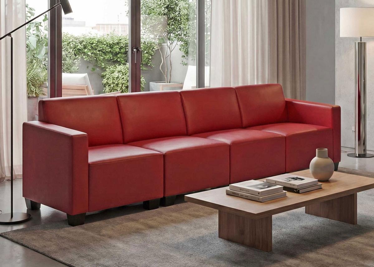 4-SITZER SOFA Rot - Rot, Textil (250/76/72cm) - MCW