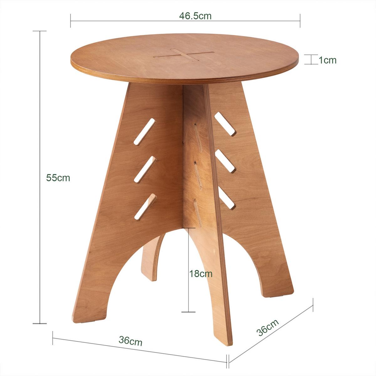 BEISTELLTISCH mit Zapfenverbindungen Braun - Braun, Holz (47/47/55cm) - SoBuy