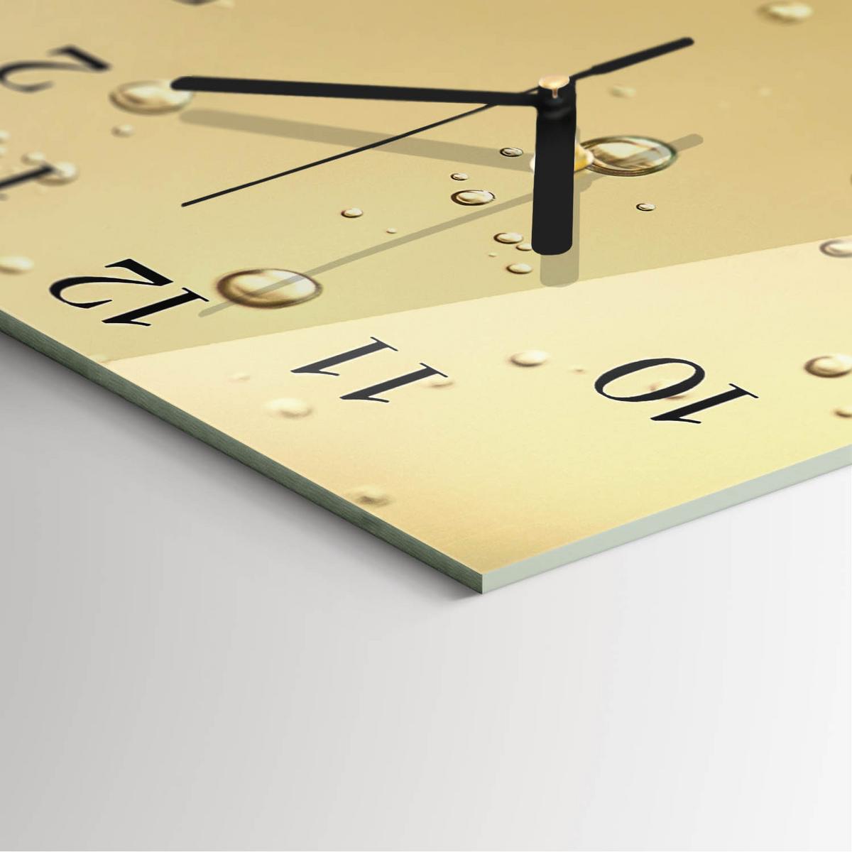 WANDUHR aus Glas 30x30 cm - Tropfen - Braun, Glas (30/30/0.4cm) - TULUP