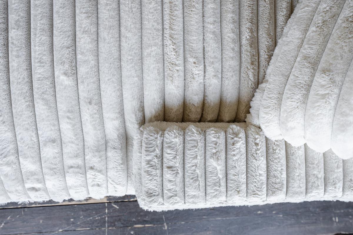 BIG SOFA CADY Cremeweiß Cord - Creme/Schwarz, Kunststoff/Textil (248/73/168cm) - KAWOLA