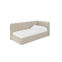 EINZELLBETT Jugendbett mit Bettkasten und Matratze H3/H4, Links - ARTY 100x200 Dunkelbeige - Cappuccino, Holzwerkstoff/Textil (100/200cm) - ALTDECOR