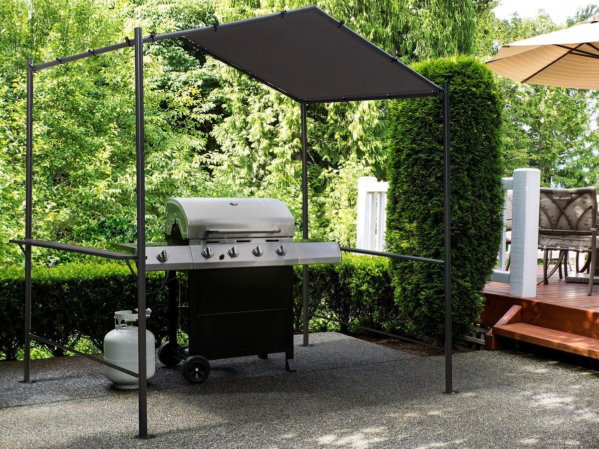 PERGOLA - MARKISE pergola tonnelle pour barbecue - 277 x 149 cm - anthracite Anthrazit - Grau, Metall (149/232/277cm) - Habitat Garten