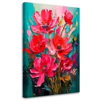 LEINWANDBILD Blumen 30x45cm - Rosa, Textil (30/45cm) - Feeby