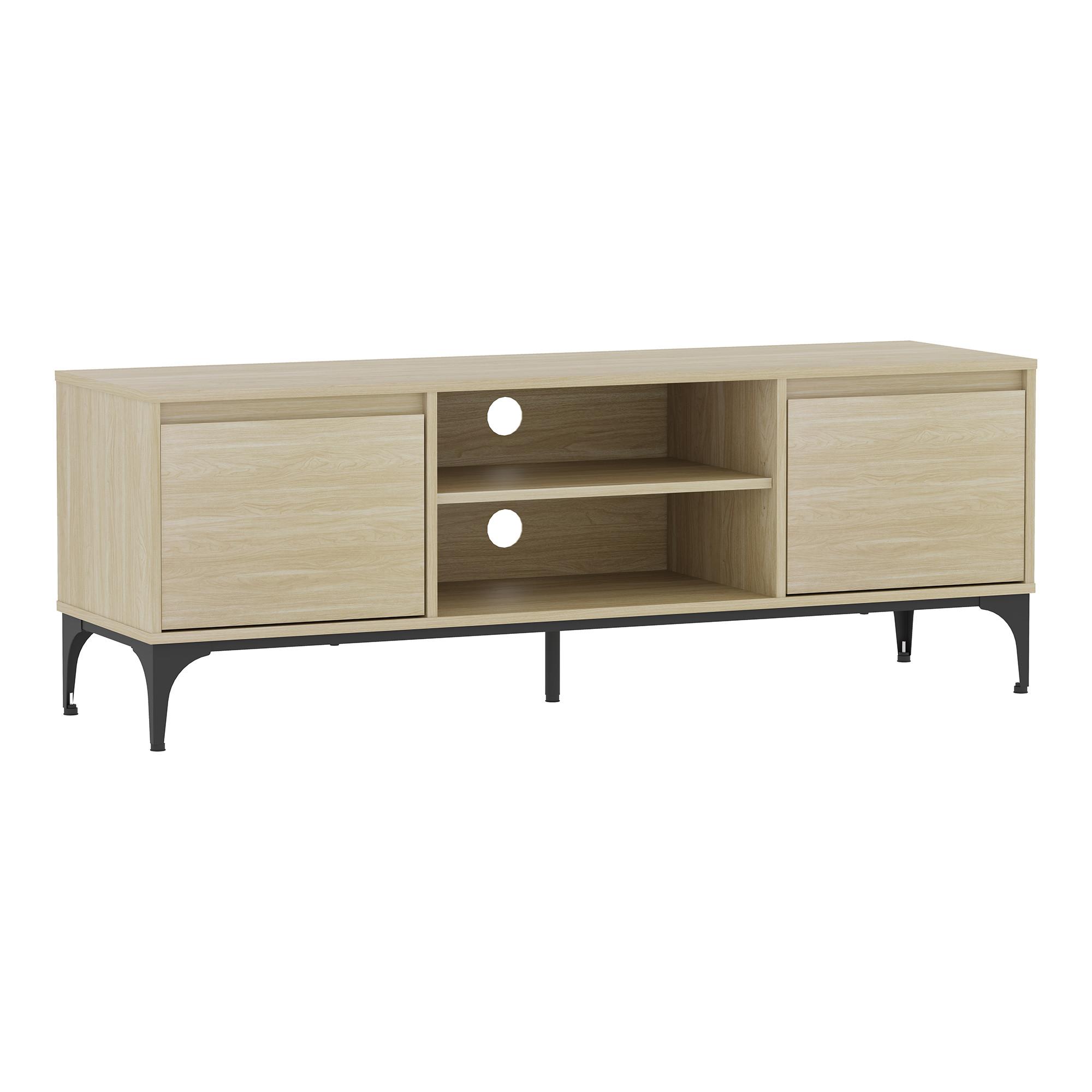TV-ELEMENT Kistiandi - Eichefarben, Holzwerkstoff/Metall (140/50/40cm) - [en.casa]