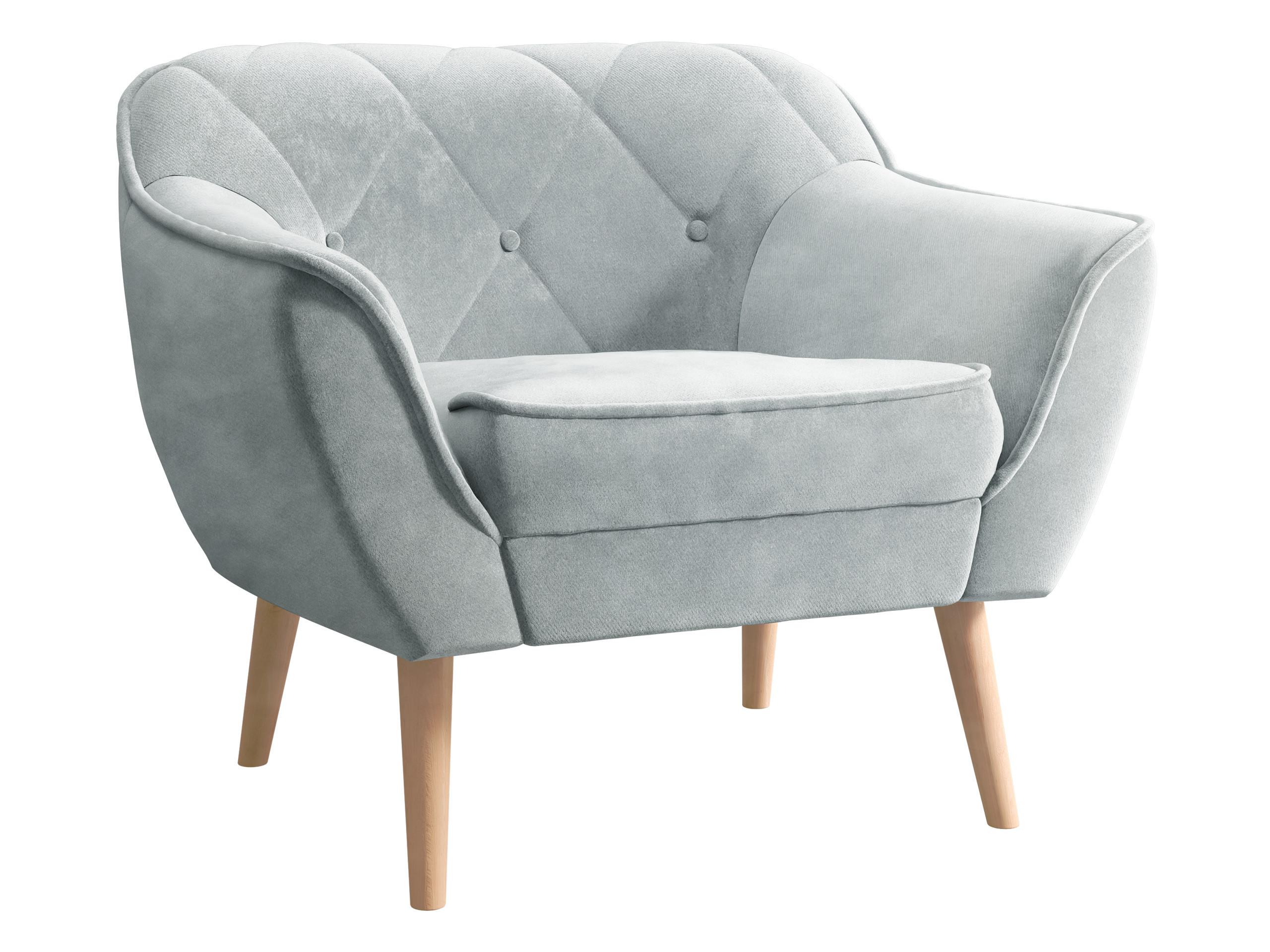 SESSEL Skand 1 - Hellgrau/Naturfarben, Holz/Textil (80/75/74cm) - MIRJAN24