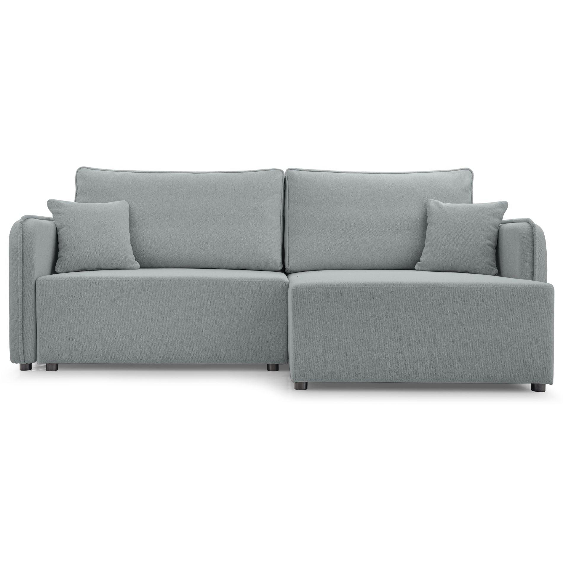 ECKSOFA Kassian, Hellgrau Strukturstoff, rechtsseitig - Hellgrau/Schwarz, Kunststoff/Textil (147/227cm) - Selsey
