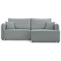 ECKSOFA Kassian, Hellgrau Strukturstoff, rechtsseitig - Hellgrau/Schwarz, Kunststoff/Textil (147/227cm) - Selsey