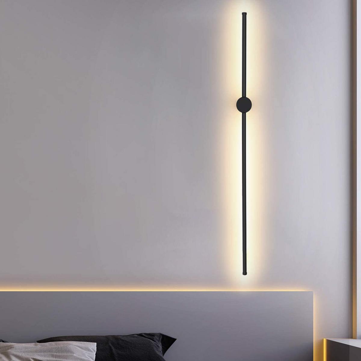 LED-WANDLEUCHTE Luminol 100/6/10 cm - Schwarz, Metall (6/10/100cm) - ZMH
