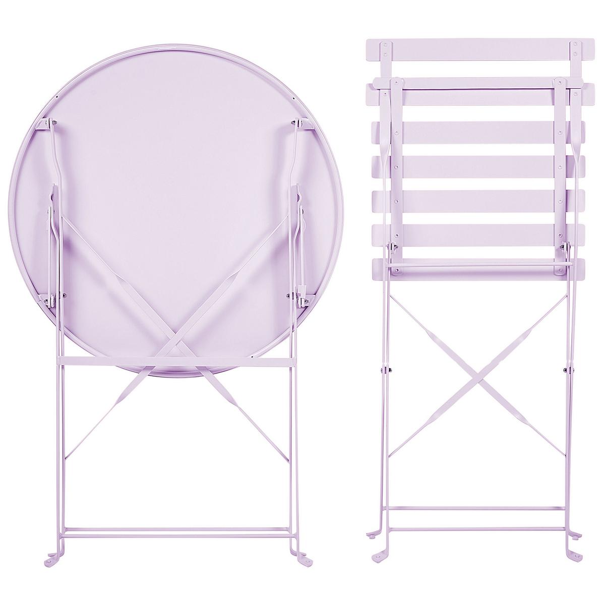 BALKONSET 2-Sitzer violett zusammenklappbar Fiori - Violett, Metall - Beliani