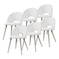 ESSZIMMERSTUHL-SET 6 TLG. Karijoki - Beige, Textil/Metall (50/77/55cm) - [en.casa]