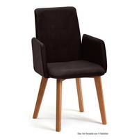 ARMLEHNSTUHL (8er-Set) Darcie 52x92x60 Eiche geölt/Espresso - Eichefarben/Dunkelbraun, Kunststoff (60/92/52cm) - 58aufmkessel