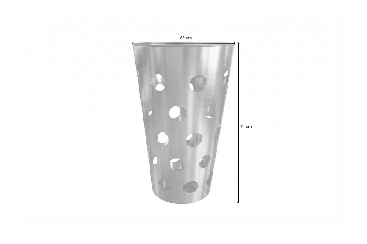 BARTISCH VINO Silber Metall - Silberfarben, Metall (65/65/111cm) - KAWOLA