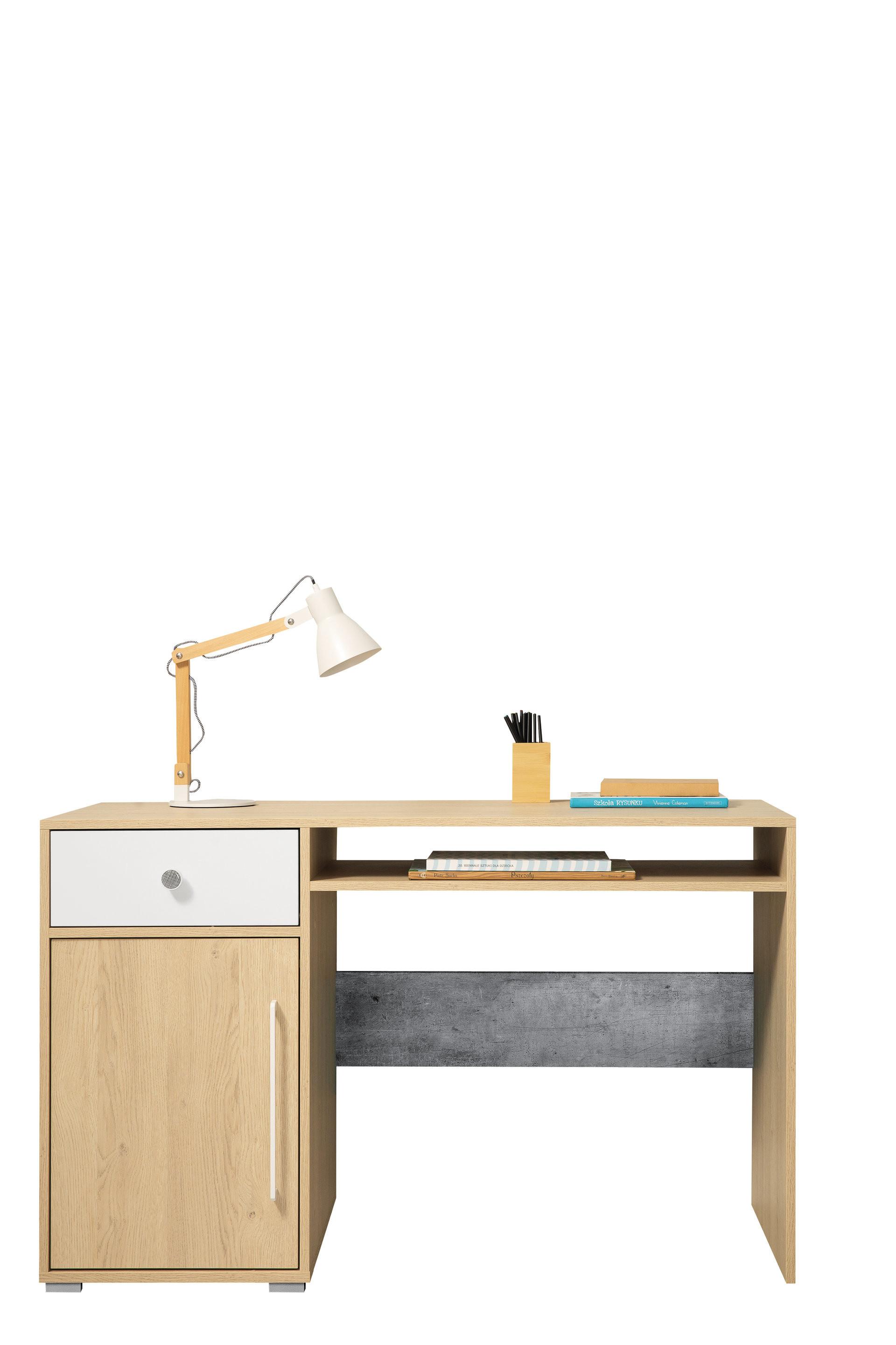 SCHREIBTISCH PONTE 125x55x76 cm Bürotisch Computertisch, Eichefarben - Eichefarben, Holzwerkstoff (125/55/76cm) - MASSENO
