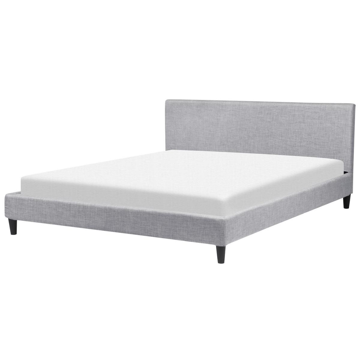 BETTRAHMENBEZUG 180/200 cm Hellgrau Fitou - Hellgrau/Grau, Textil (190/214cm) - Beliani