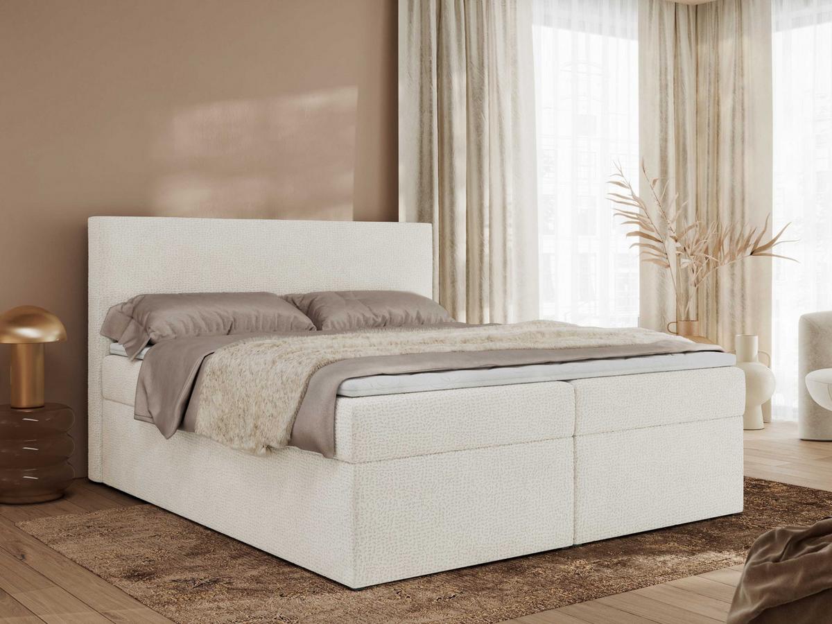 BOXBETT JAGUAR 140/200 - Creme Struktur - H3 - Ecru, Holz/Textil (140/200cm) - MKS