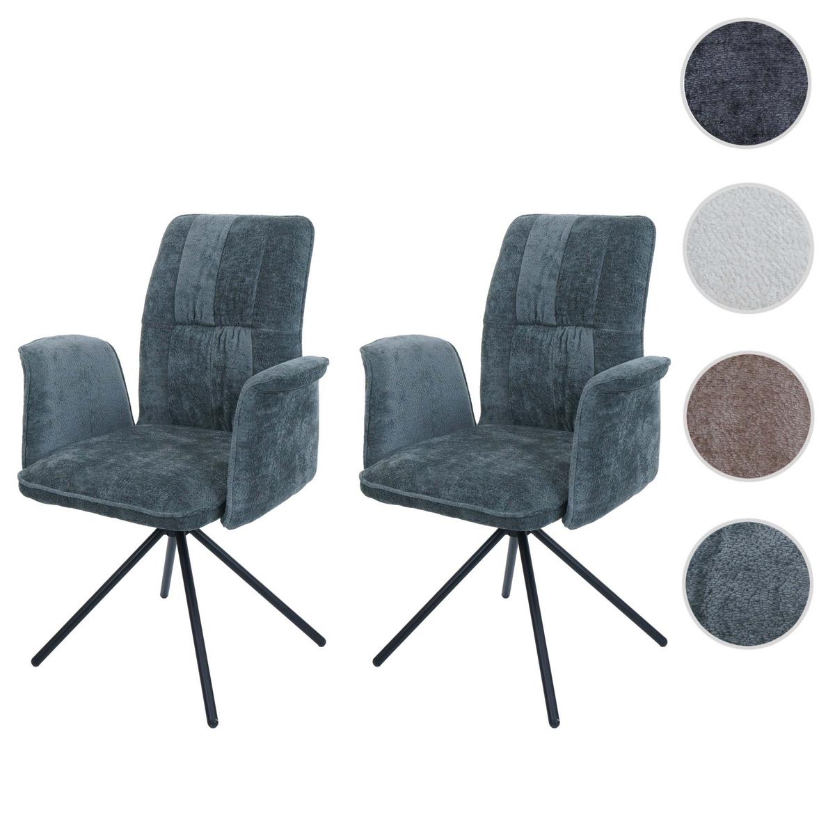 ESSZIMMERSTUHL Blau 2er-Set - Blau/Petrol, Textil (70/94/60cm) - MCW