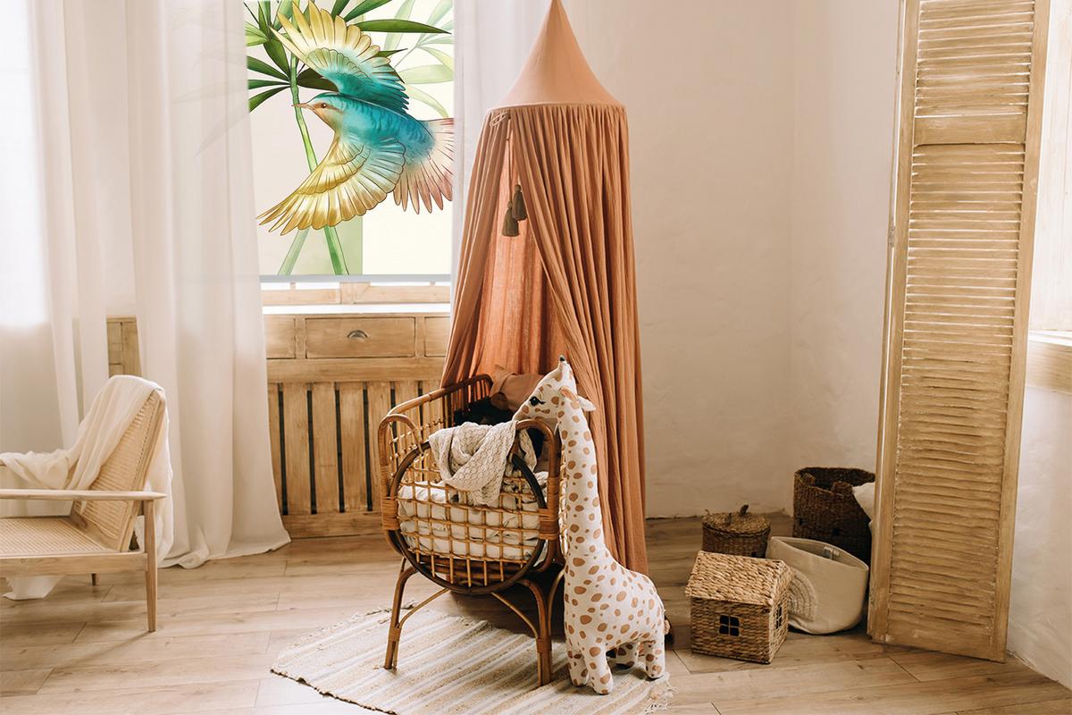INNENROLLO - Fensterrollo - Rollo - 130x140 cm - Vögel im Laub - Weiß, Kunststoff (130/140/0.5cm) - TULUP