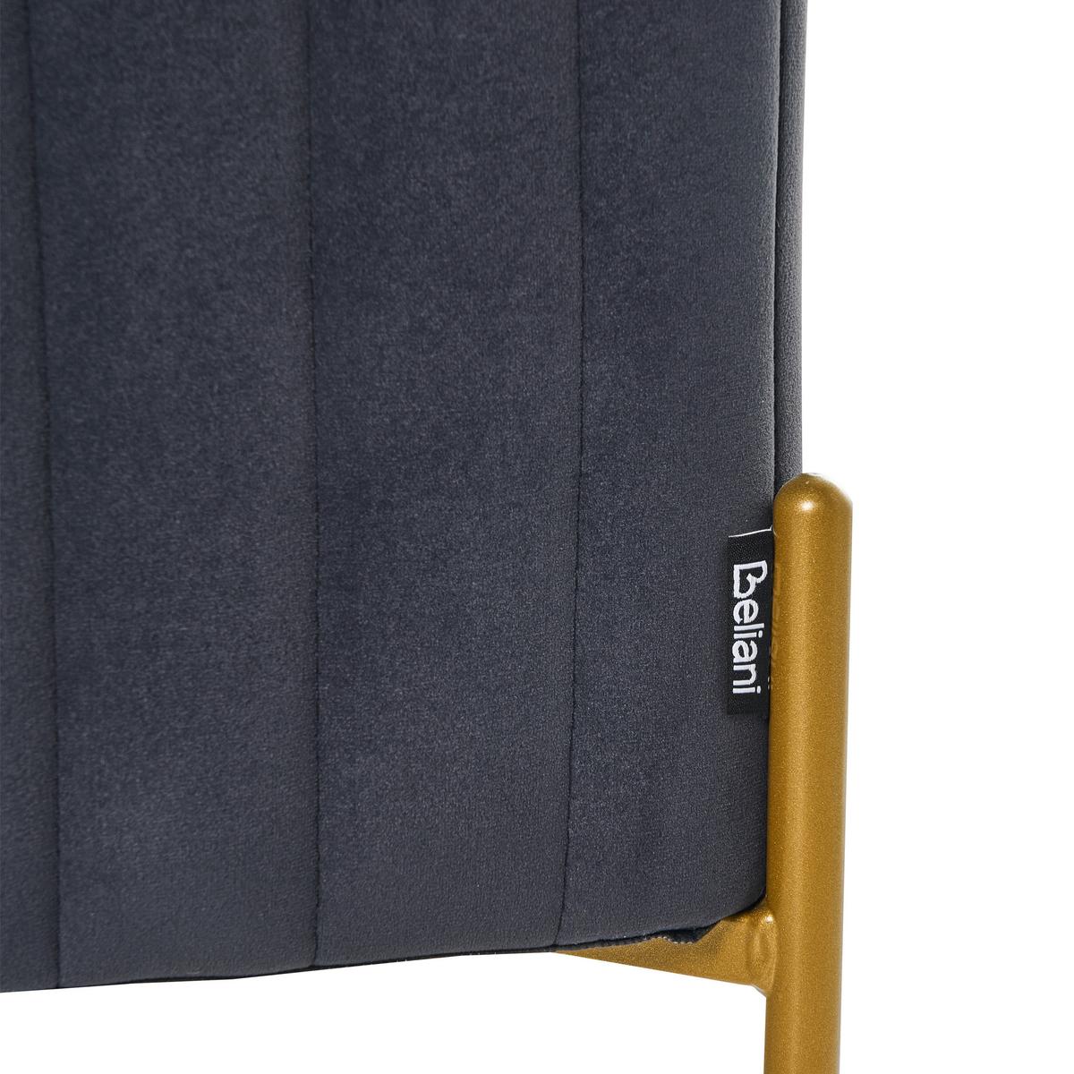 HOCKER Samtstoff Schwarz Utah - Schwarz, Textil (47/43/47cm) - Beliani