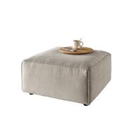 POLSTERHOCKER RANI Steingrau Cord - Greige/Schwarz, Kunststoff/Textil (80/42/80cm) - KAWOLA