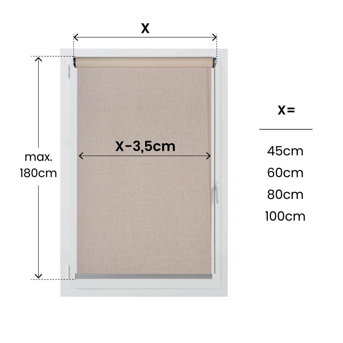 VERDUNKELUNGSROLLO Moon Plus Easyfix Leinen 45x180 - Beige, Kunststoff (45/180/1cm) - STORESDECO