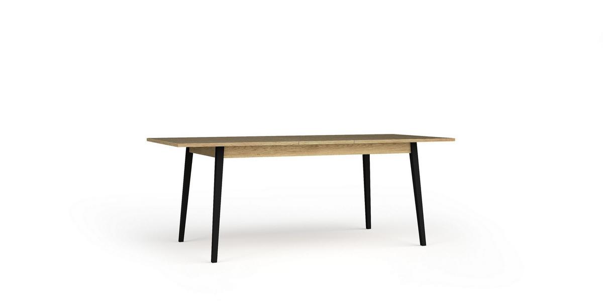 ESSTISCH AXIS Ausziehbar 160 - 200 / 90 x 75,5 cm - Eichefarben/Schwarz, Holz (160/90/75.5cm) - MASSENO